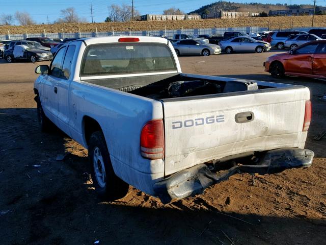 1B7GL22X8YS528221 - 2000 DODGE DAKOTA WHITE photo 3