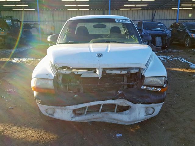 1B7GL22X8YS528221 - 2000 DODGE DAKOTA WHITE photo 9