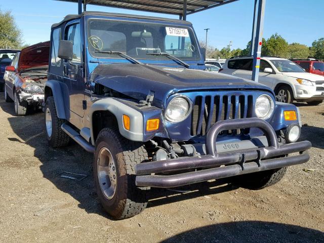 1J4FA49S62P772705 - 2002 JEEP WRANGLER / BLUE photo 1