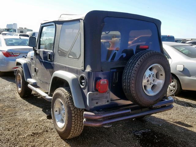 1J4FA49S62P772705 - 2002 JEEP WRANGLER / BLUE photo 3