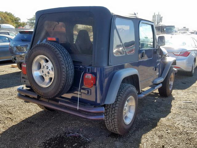 1J4FA49S62P772705 - 2002 JEEP WRANGLER / BLUE photo 4