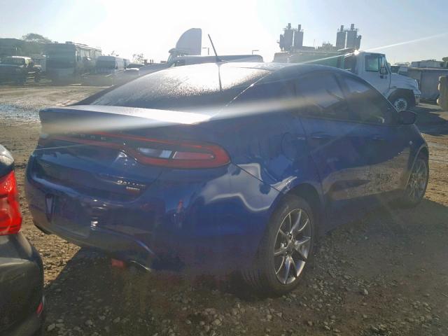 1C3CDFBH2DD343838 - 2013 DODGE DART SXT BLUE photo 4