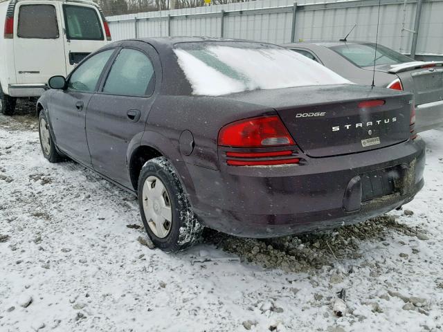 1B3EL36R94N104713 - 2004 DODGE STRATUS SE PURPLE photo 3