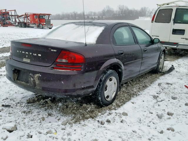 1B3EL36R94N104713 - 2004 DODGE STRATUS SE PURPLE photo 4