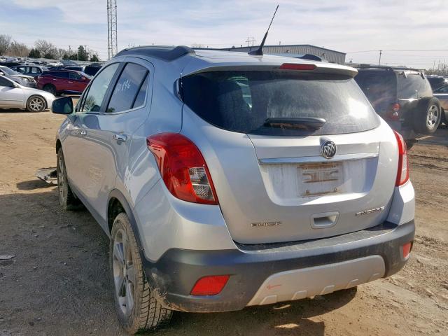 KL4CJASB9EB727366 - 2014 BUICK ENCORE SILVER photo 3