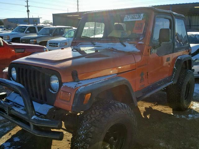 1J4FA29P62P717431 - 2002 JEEP WRANGLER / ORANGE photo 2