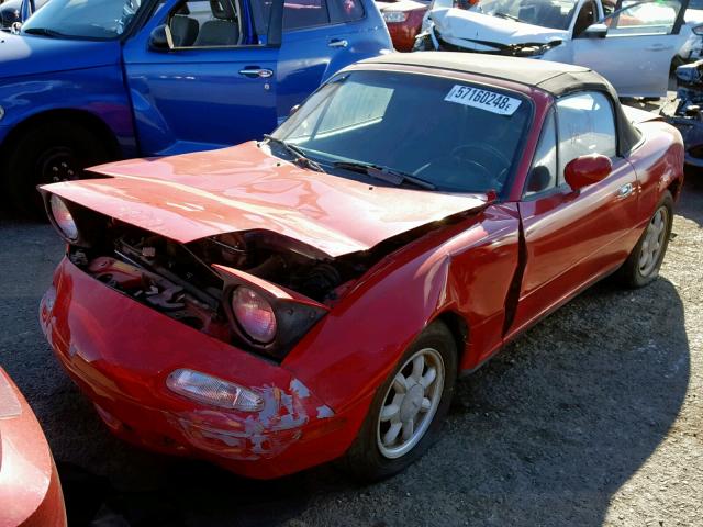 JM1NA3511M1238123 - 1991 MAZDA MX-5 MIATA RED photo 2