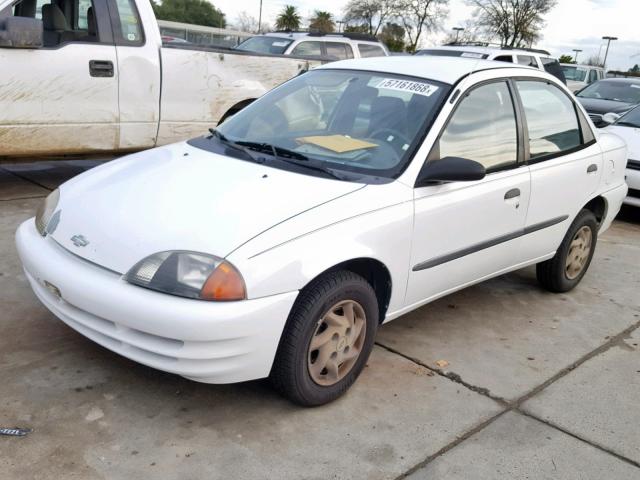 2C1MR5224W6722457 - 1998 CHEVROLET METRO LSI WHITE photo 2