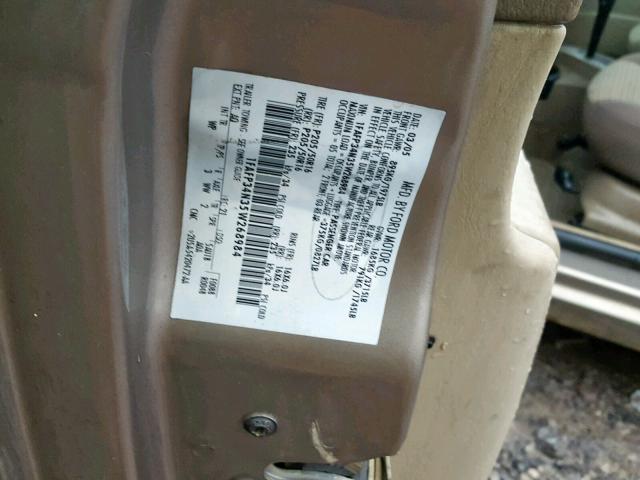 1FAFP34N35W268984 - 2005 FORD FOCUS ZX4 BROWN photo 10