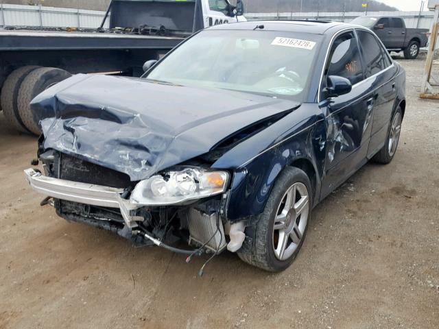 WAUAF78E78A030384 - 2008 AUDI A4 2.0T BLUE photo 2