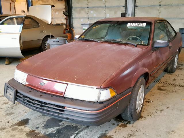 1G1JC14G9MJ127296 - 1991 CHEVROLET CAVALIER V MAROON photo 2