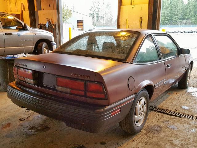 1G1JC14G9MJ127296 - 1991 CHEVROLET CAVALIER V MAROON photo 4