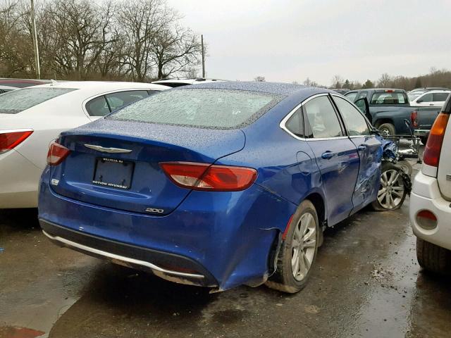 1C3CCCAB4FN638659 - 2015 CHRYSLER 200 LIMITE BLUE photo 4