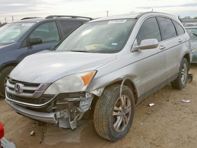 JHLRE3H70AC006475 - 2010 HONDA CR-V EXL SILVER photo 2