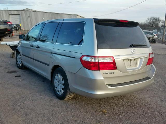 5FNRL38297B012245 - 2007 HONDA ODYSSEY LX SILVER photo 3