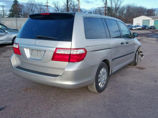 5FNRL38297B012245 - 2007 HONDA ODYSSEY LX SILVER photo 4