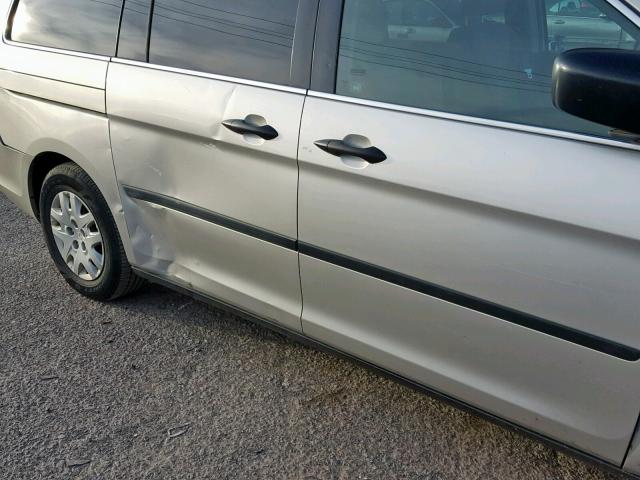 5FNRL38297B012245 - 2007 HONDA ODYSSEY LX SILVER photo 9