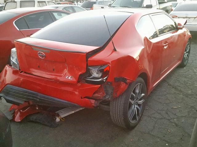 JTKJF5C7XFJ001323 - 2015 TOYOTA SCION TC RED photo 4