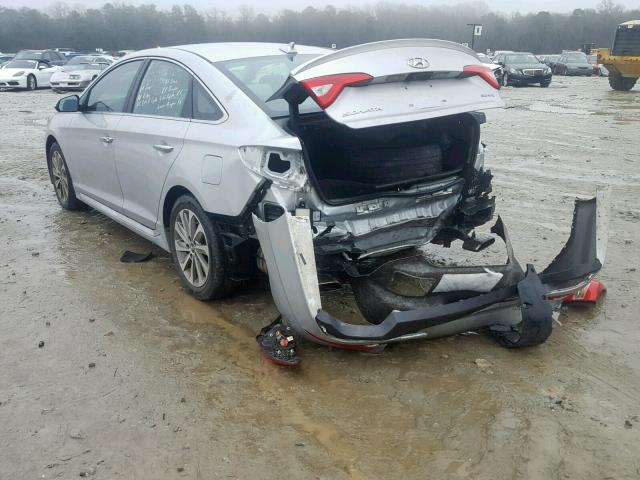 5NPE34AF9FH072401 - 2015 HYUNDAI SONATA SPO SILVER photo 3