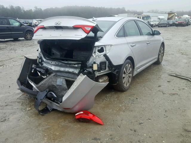 5NPE34AF9FH072401 - 2015 HYUNDAI SONATA SPO SILVER photo 4