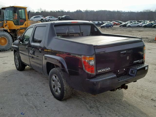 2HJYK163X8H531259 - 2008 HONDA RIDGELINE BLACK photo 3