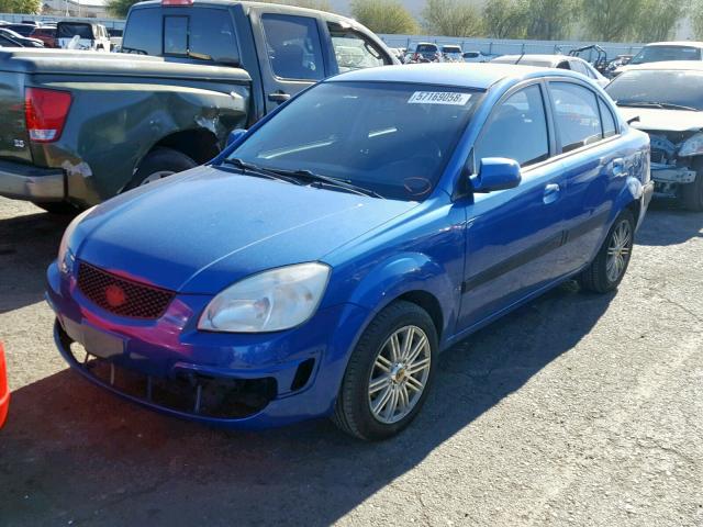 KNADE123966135402 - 2006 KIA RIO BLUE photo 2