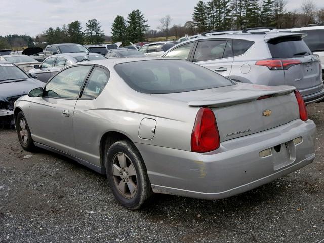 2G1WM15K769166666 - 2006 CHEVROLET MONTE CARL SILVER photo 3