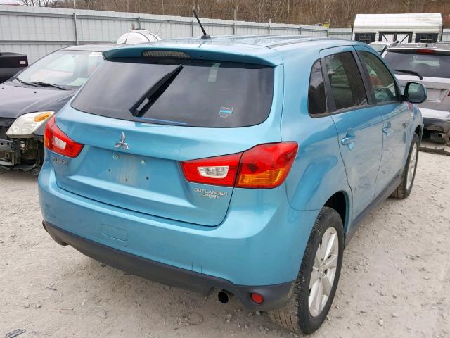 4A4AP3AU3EE005750 - 2014 MITSUBISHI OUTLANDER BLUE photo 4