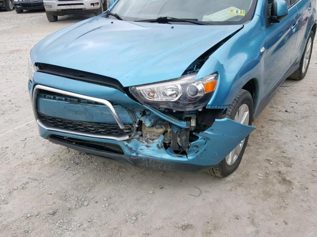 4A4AP3AU3EE005750 - 2014 MITSUBISHI OUTLANDER BLUE photo 9