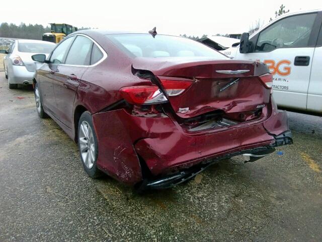 1C3CCCAB4GN120438 - 2016 CHRYSLER 200 LIMITE BURGUNDY photo 3