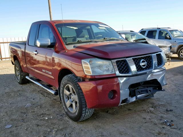 1N6AA06B65N521922 - 2005 NISSAN TITAN XE MAROON photo 1