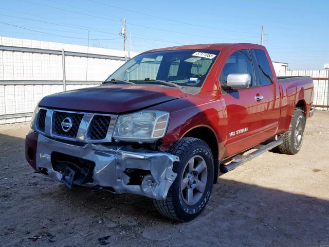 1N6AA06B65N521922 - 2005 NISSAN TITAN XE MAROON photo 2