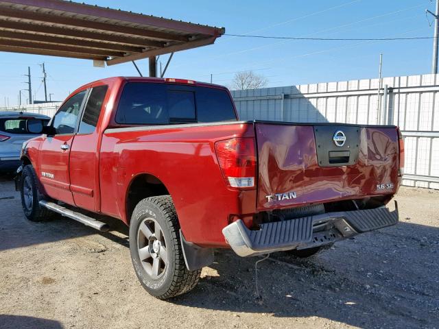 1N6AA06B65N521922 - 2005 NISSAN TITAN XE MAROON photo 3