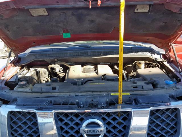 1N6AA06B65N521922 - 2005 NISSAN TITAN XE MAROON photo 7