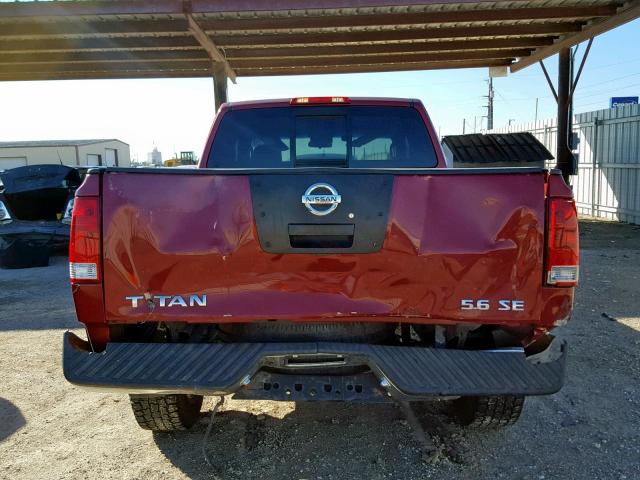 1N6AA06B65N521922 - 2005 NISSAN TITAN XE MAROON photo 9