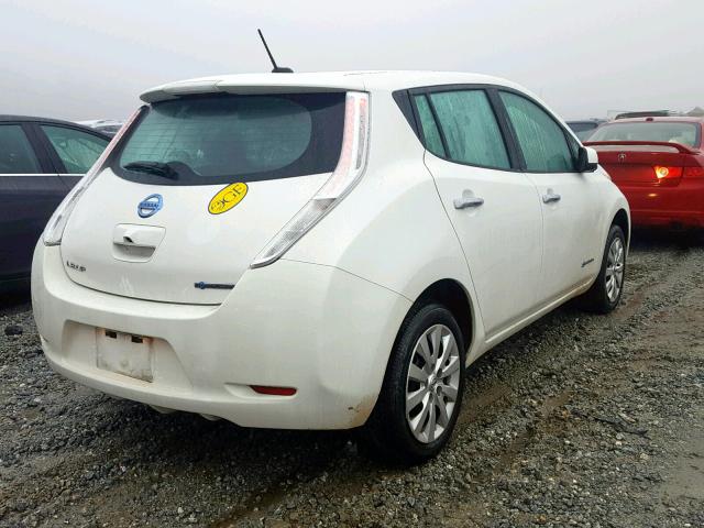 1N4AZ0CP8FC325673 - 2015 NISSAN LEAF S WHITE photo 4