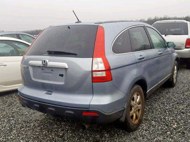 5J6RE48767L001657 - 2007 HONDA CR-V EXL BLUE photo 4