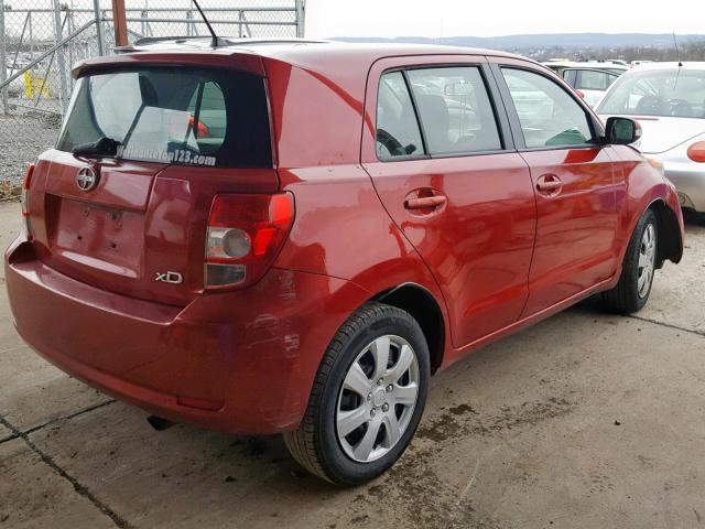 JTKKU10429J044765 - 2009 TOYOTA SCION XD RED photo 4