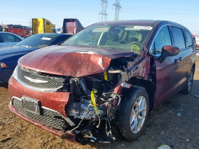 2C4RC1BG0HR836746 - 2017 CHRYSLER PACIFICA T BURGUNDY photo 2