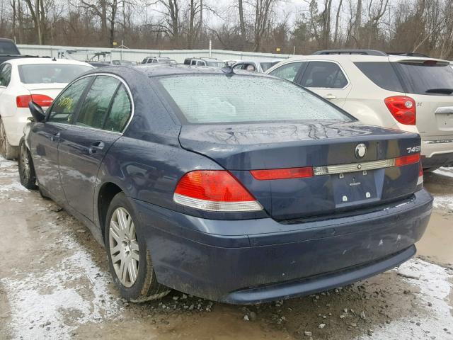 WBAGL63482DP58586 - 2002 BMW 745 I BLUE photo 3