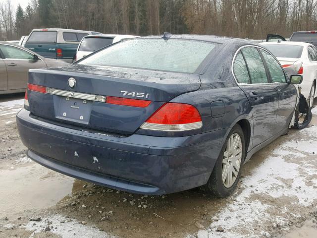 WBAGL63482DP58586 - 2002 BMW 745 I BLUE photo 4