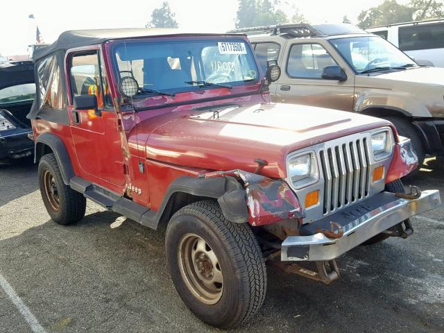 2J4FY29S3NJ548129 - 1992 JEEP WRANGLER / BURGUNDY photo 1