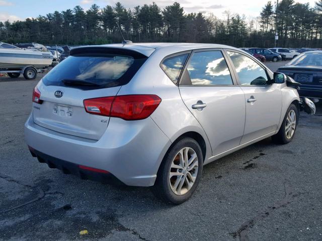 KNAFU5A24C5603145 - 2012 KIA FORTE EX SILVER photo 4