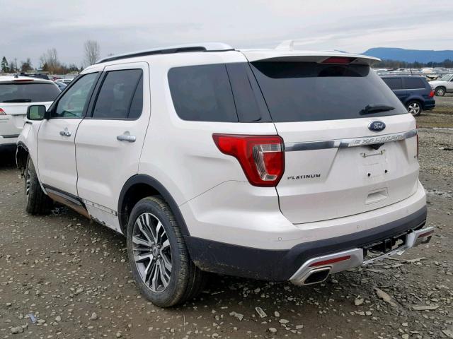 1FM5K8HT6HGC85783 - 2017 FORD EXPLORER P WHITE photo 3