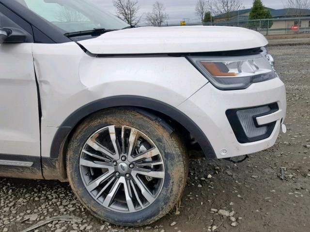 1FM5K8HT6HGC85783 - 2017 FORD EXPLORER P WHITE photo 9