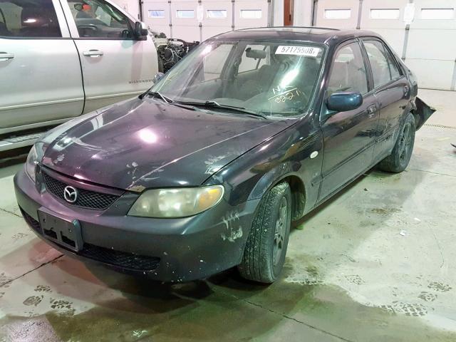 JM1BJ225830130221 - 2003 MAZDA PROTEGE DX BLACK photo 2