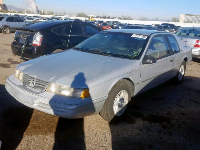 1MEPM604XNH619379 - 1992 MERCURY COUGAR LS SILVER photo 2