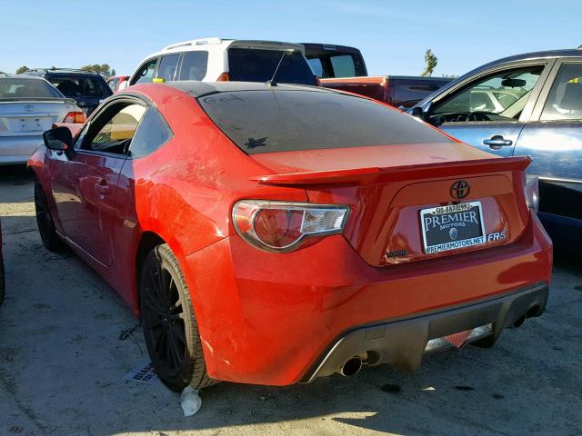 JF1ZNAA18D1730587 - 2013 TOYOTA SCION FR-S RED photo 3