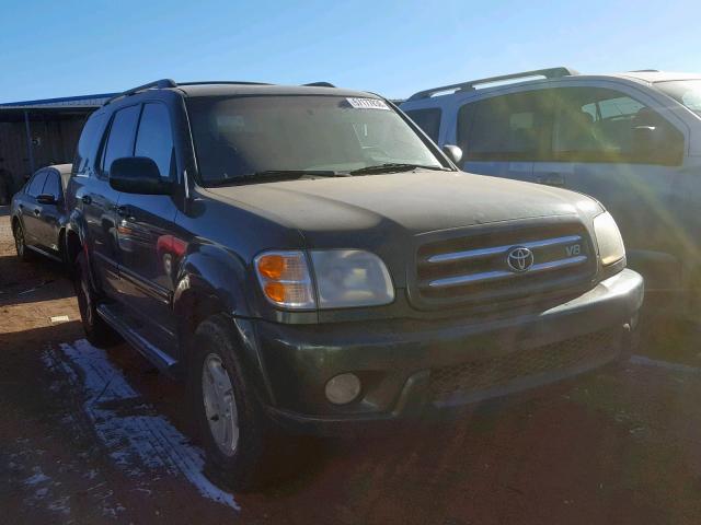 5TDBT48AX2S087538 - 2002 TOYOTA SEQUOIA LI GREEN photo 1