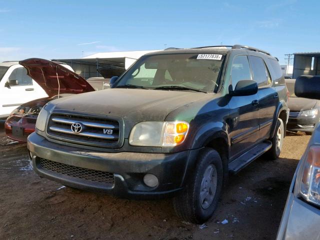 5TDBT48AX2S087538 - 2002 TOYOTA SEQUOIA LI GREEN photo 2